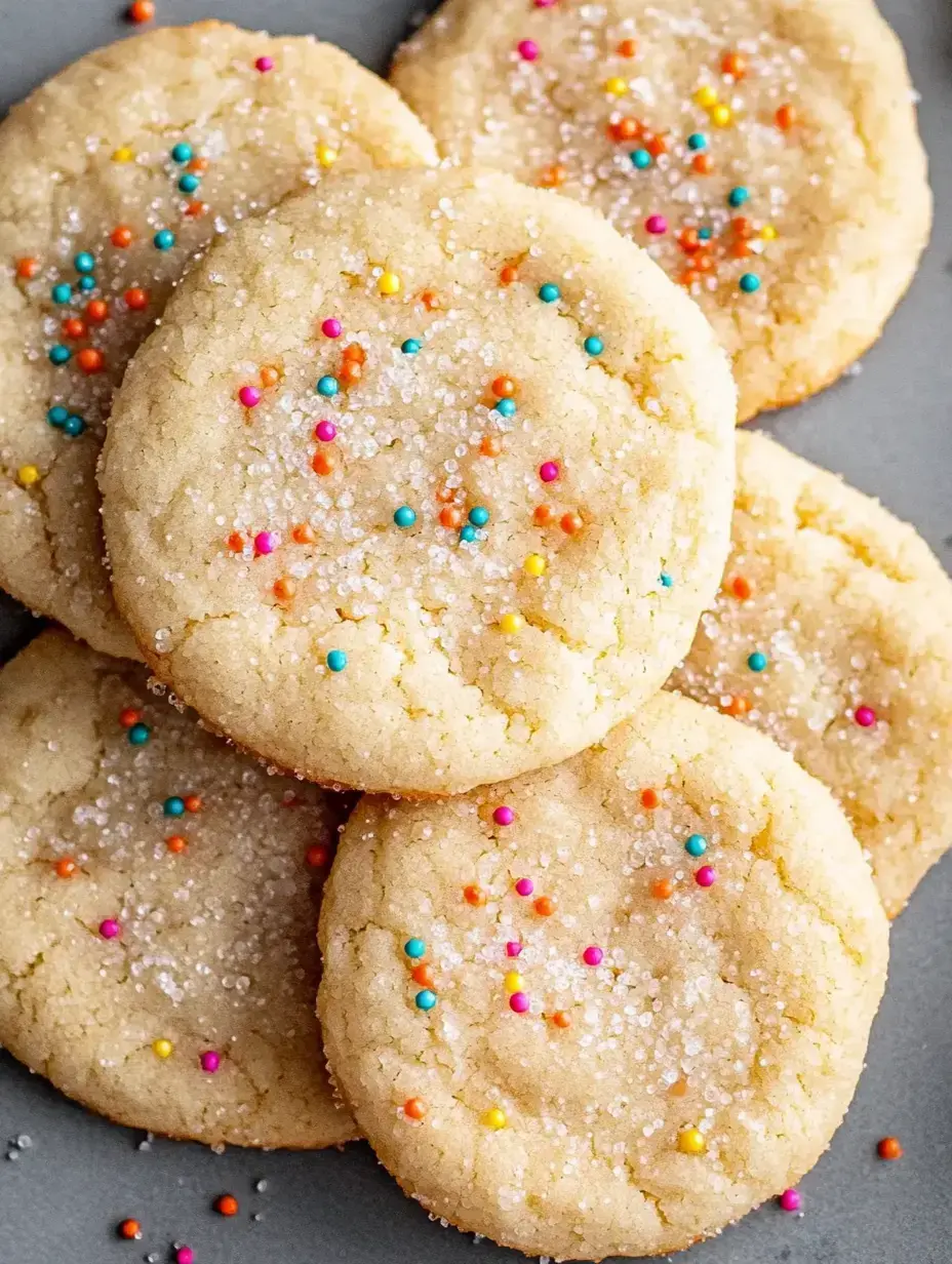 Zoom sur plusieurs biscuits au sucre, décorés de paillettes colorées et de sucre.
