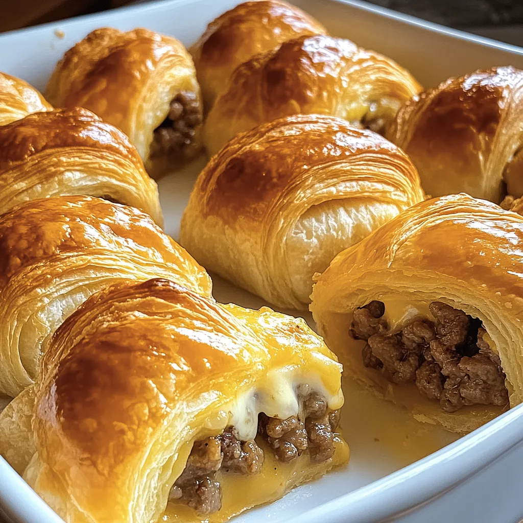 Gros plan Roulés Petit-Déjeuner Saucisse Fromage