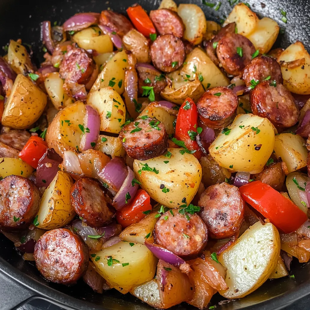 pommes de terre et saucisse fumée