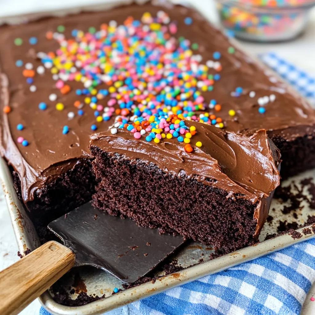 Gâteau au chocolat sur plaque