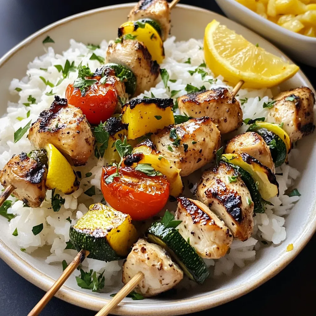 Brochettes de poulet grillées