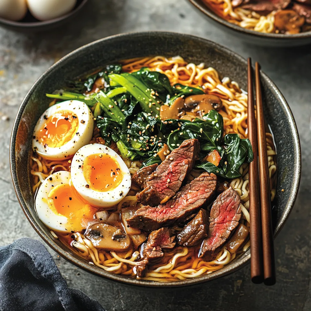 Ramen au boeuf et nouilles savoureuses