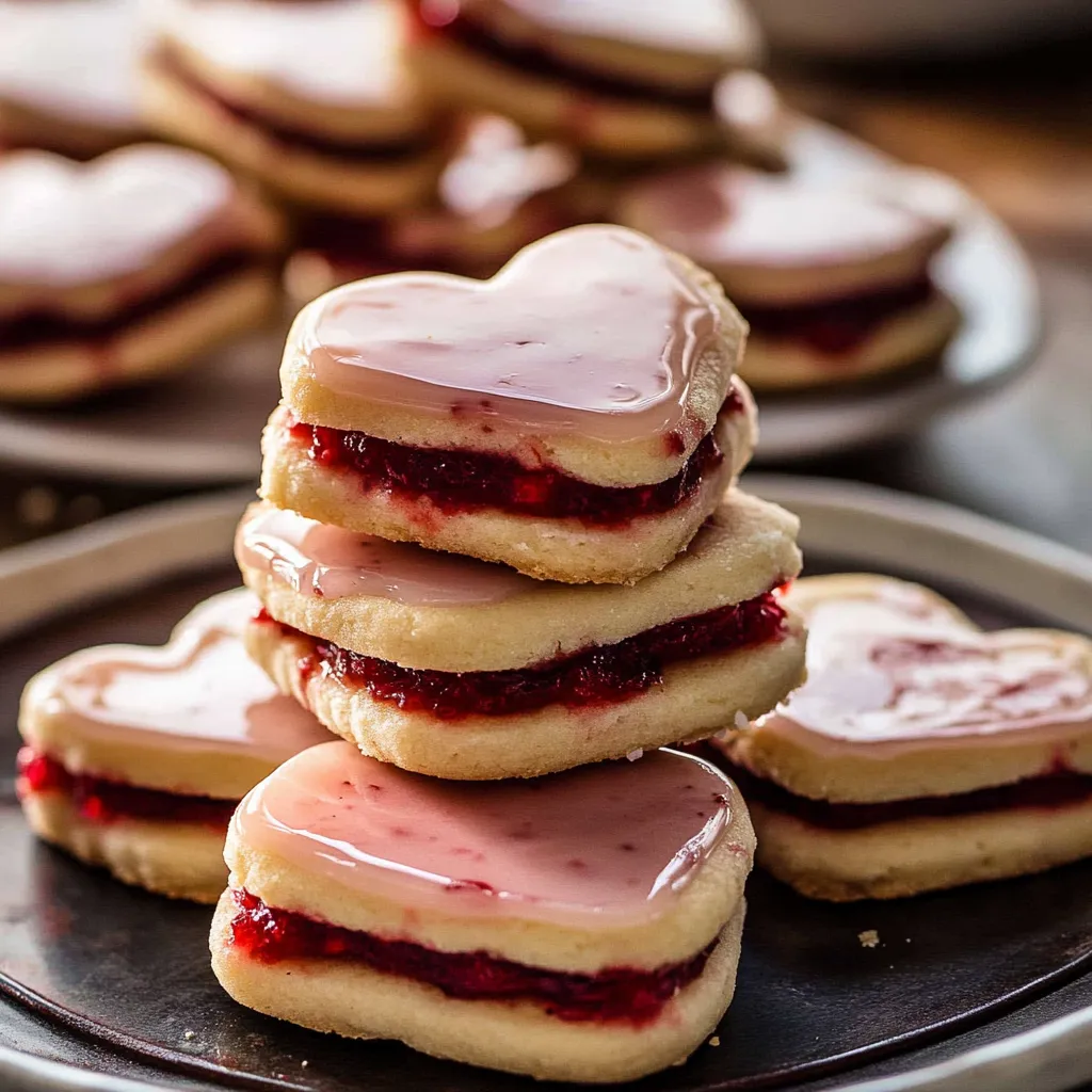 Sablés Fourrés à la Fraise en Forme de Cœur