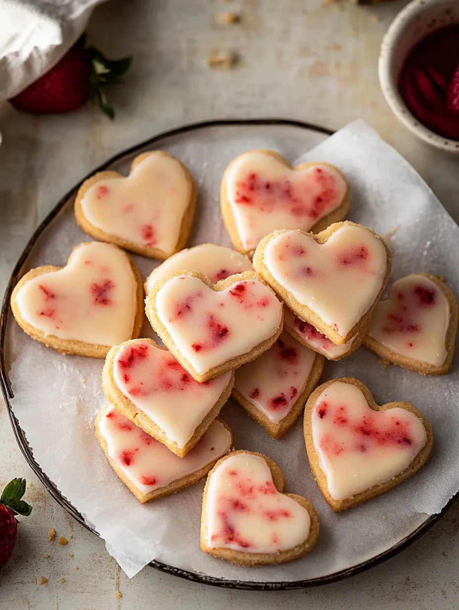 Biscuits Sablés Cœurs Fourrés à la Fraise