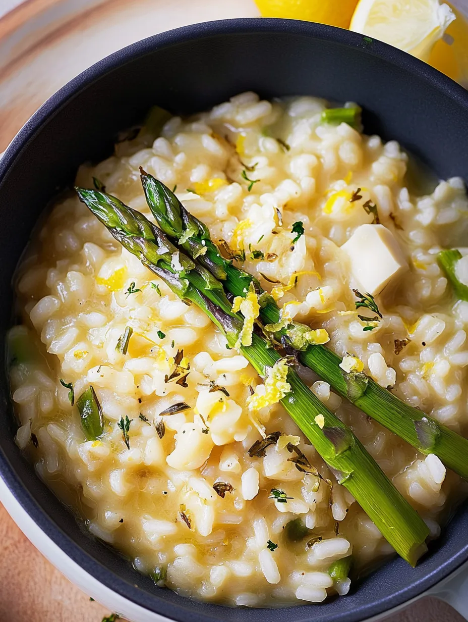 Risotto citron parmesan et asperges rôties