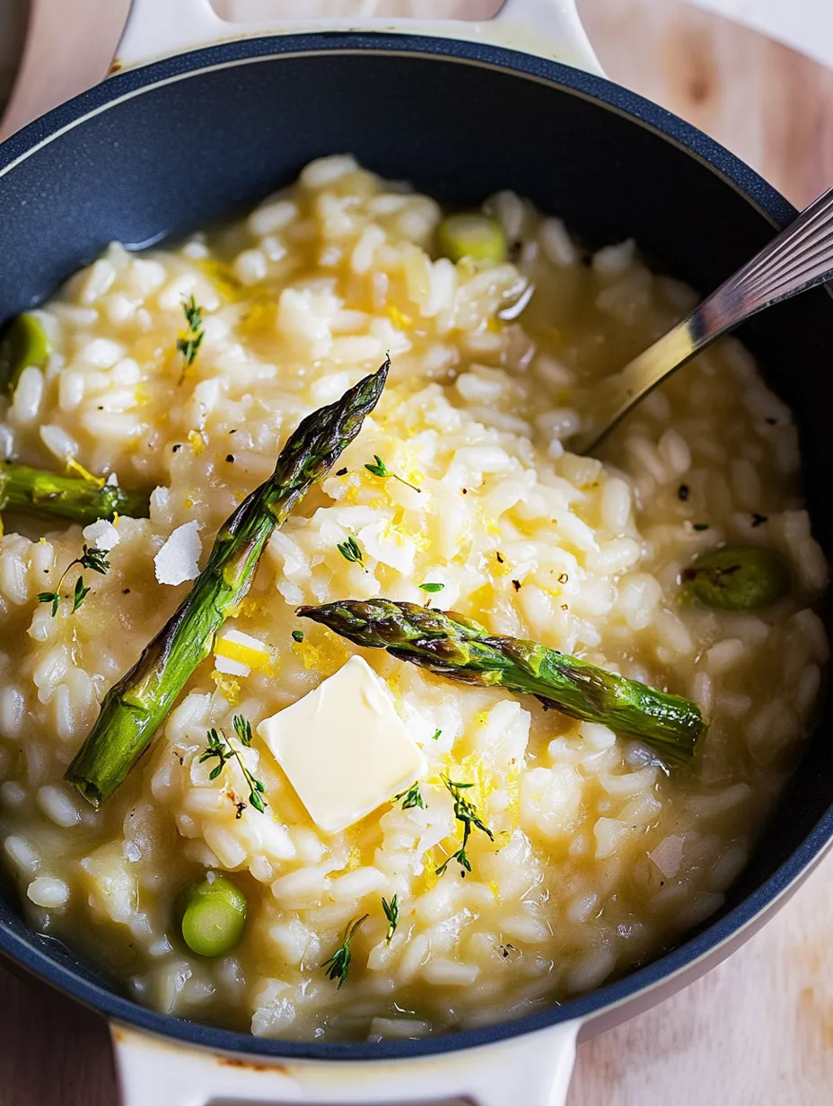 Risotto citron parmesan et asperges rôties