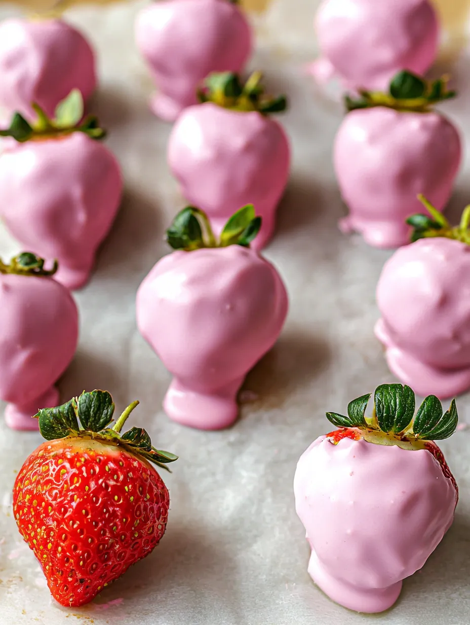 Fraises faciles chocolat rose