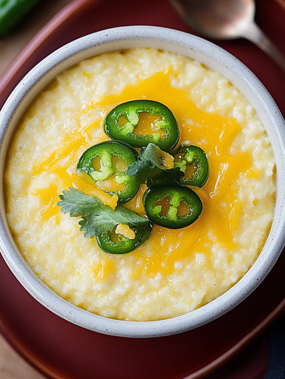 Gruaux crémeux au cheddar et jalapeño
