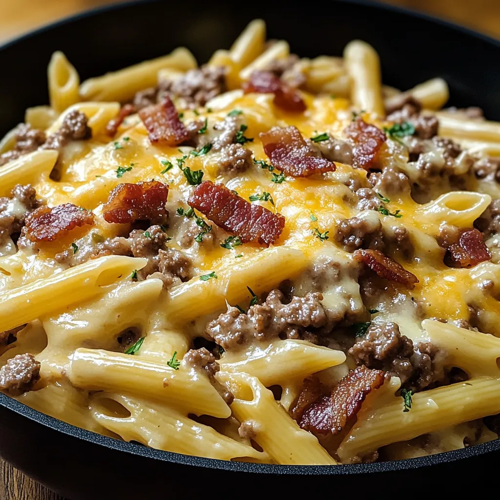 Pâtes Crémeuses Fromage et Bacon