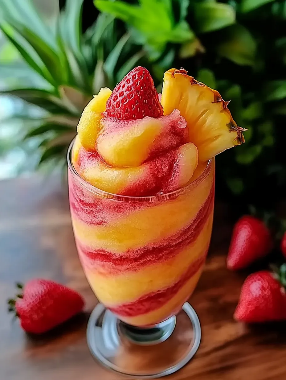 Granités Ananas Fraise Tourbillonnés