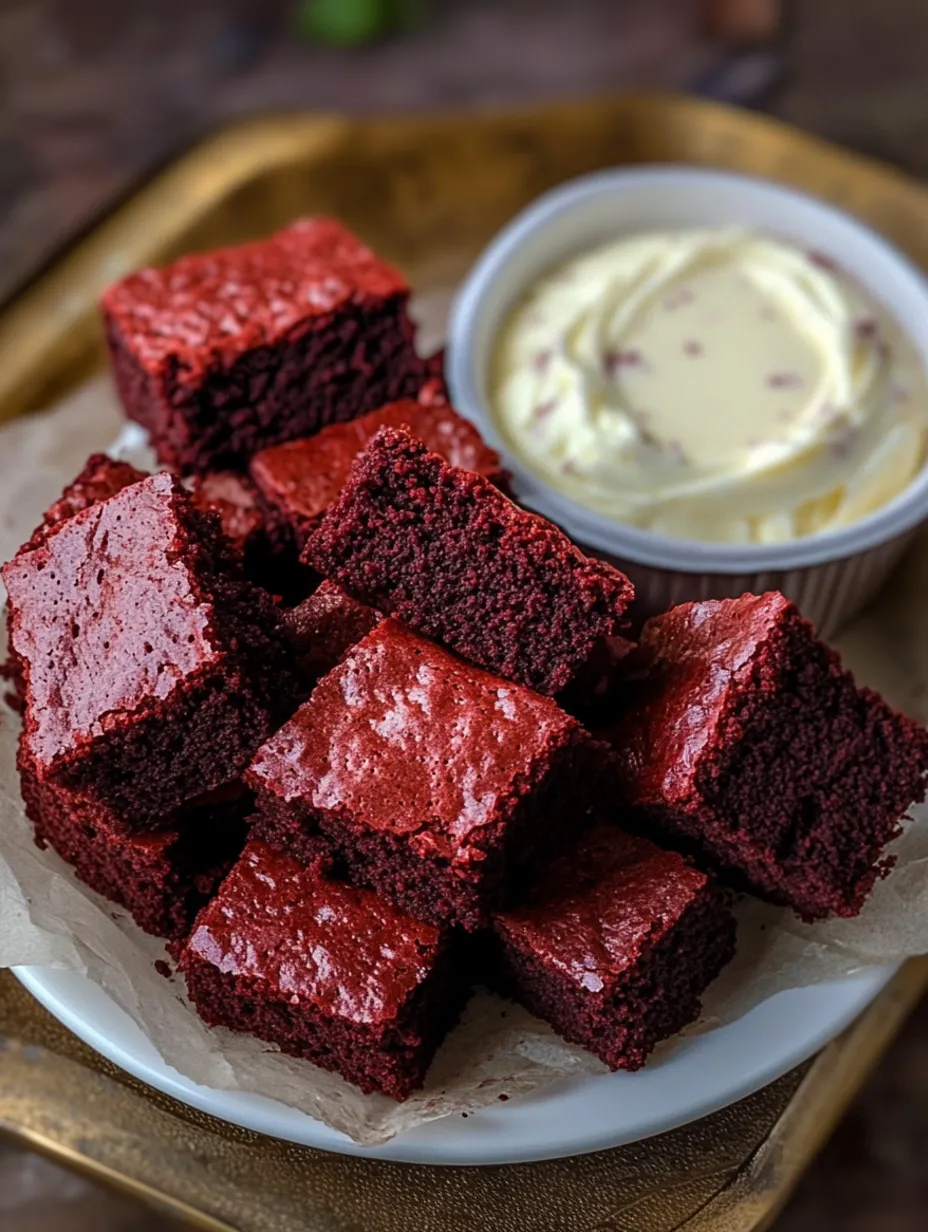 Meilleurs Brownies Velvet Rouge à Tremper et Crème Cheesecake