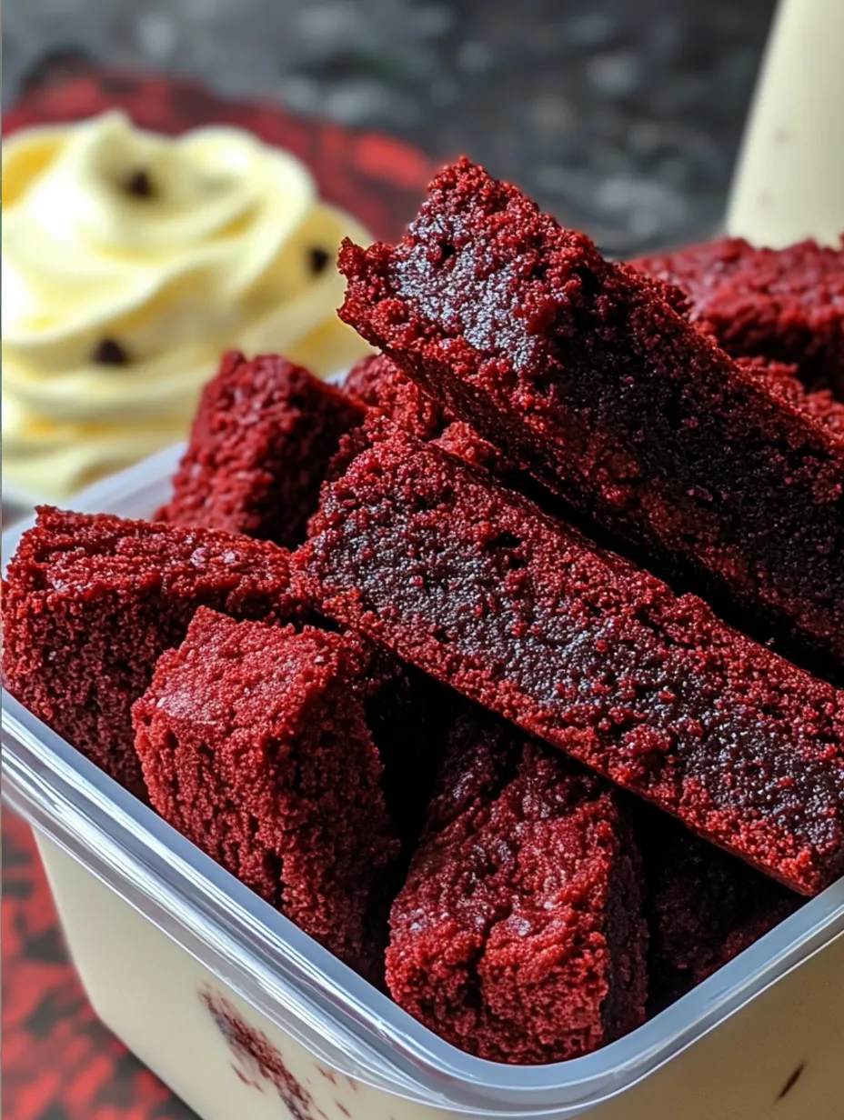Brownies Red Velvet à Tremper et Crème Cheesecake
