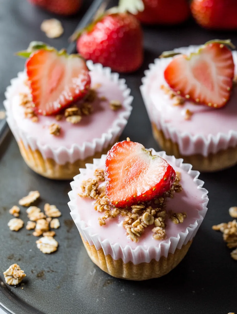 Bouchées glacées au yaourt et à la fraise, 3 ingrédients