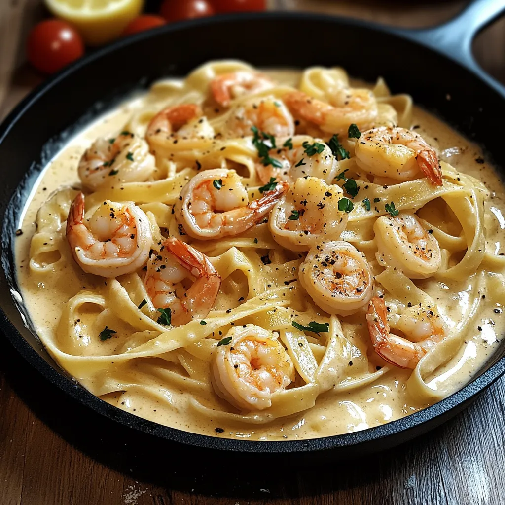 Délicieuses Crevettes Crèmeuses à l'Ail et Parmesan