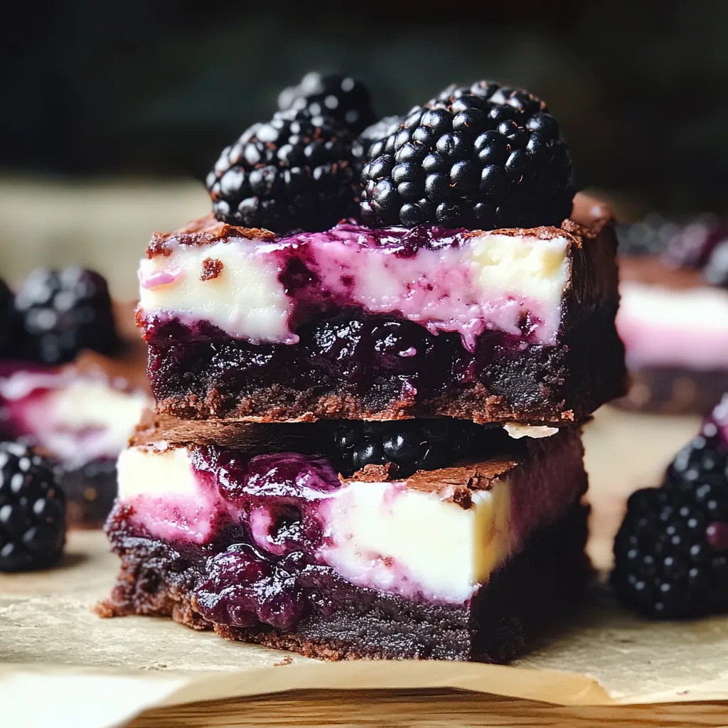Brownies cheesecake mûres