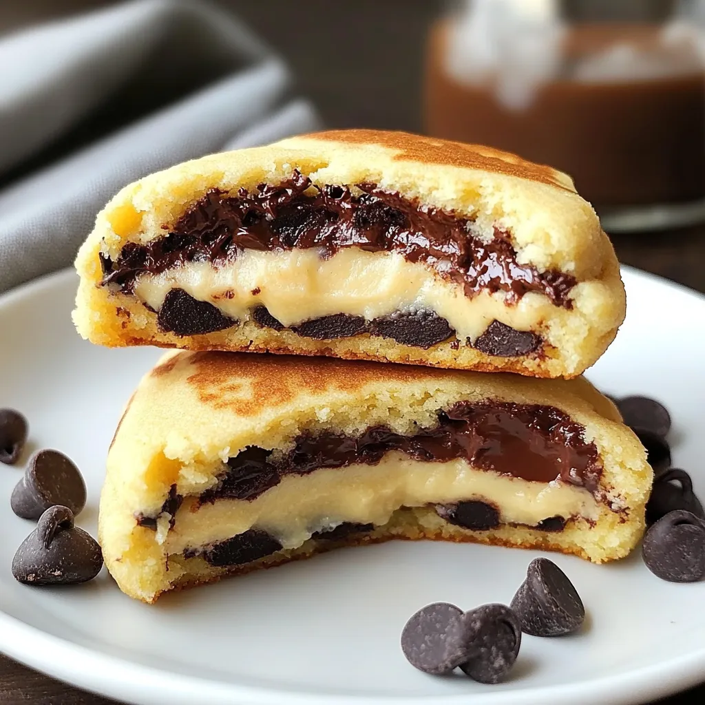 Cookies aux pépites de chocolat fourrés façon cheesecake