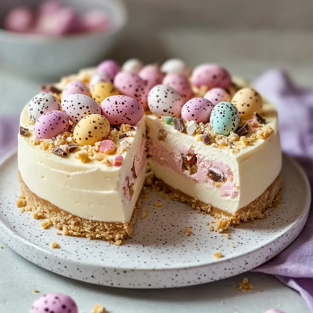 Gâteau facile sans cuisson aux mini œufs de Pâques