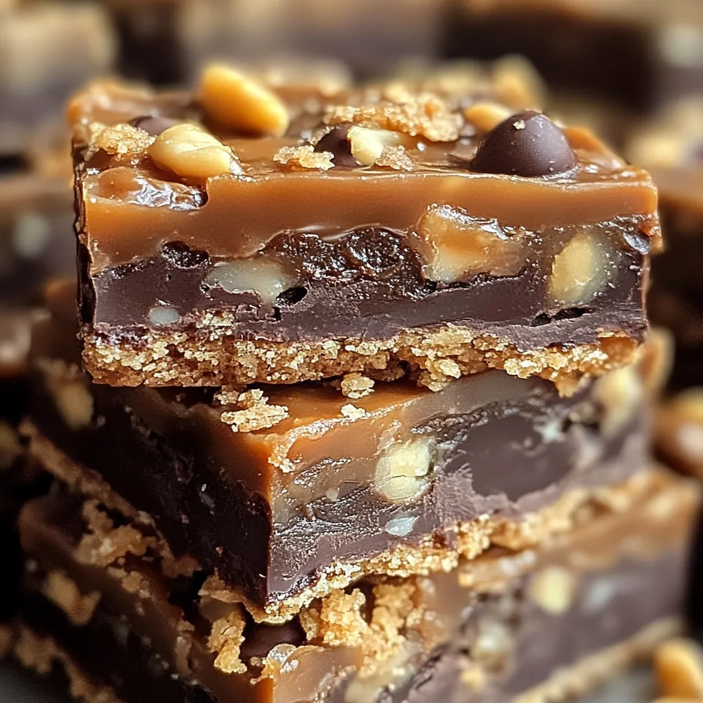 Barres Cake Mix Caramel Facile