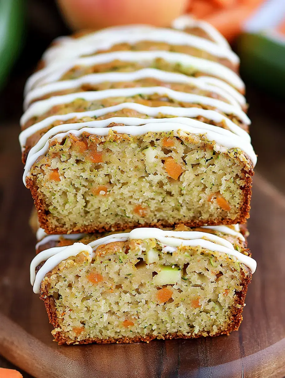 Zoom sur un cake moelleux nappé de glaçage blanc, avec morceaux de courgette et carotte bien visibles.
