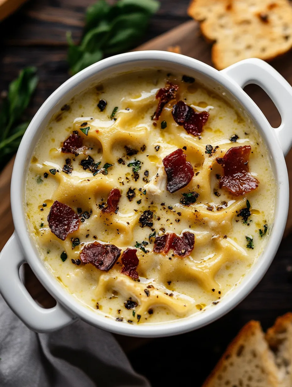 Soupe maison blanche crémeuse au poulet et lasagnes