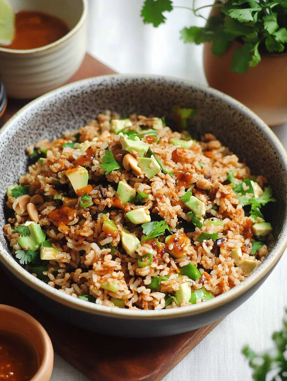 Salade croustillante riz cacahuète