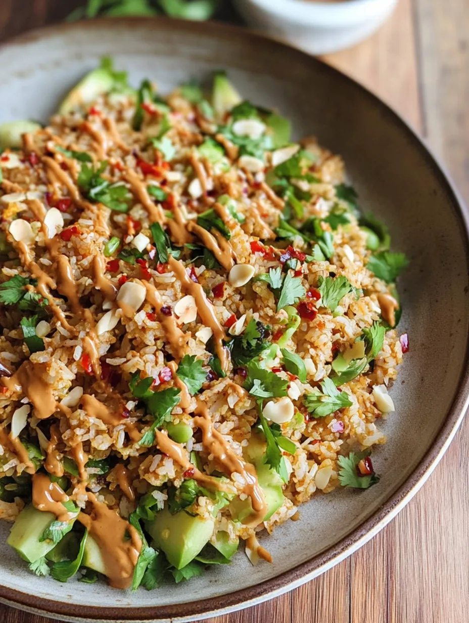 Salade crousti riz sauce cacahuète