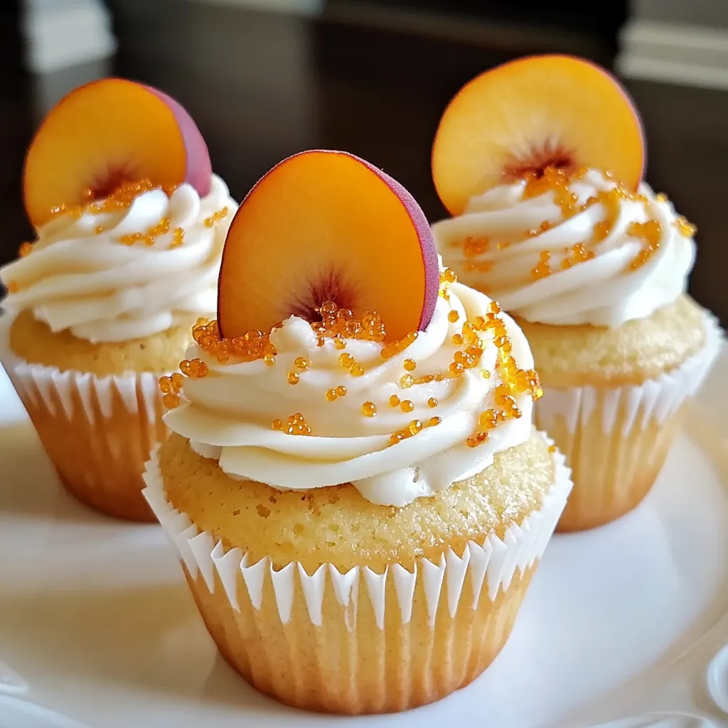 Cupcakes façon crumble aux pêches