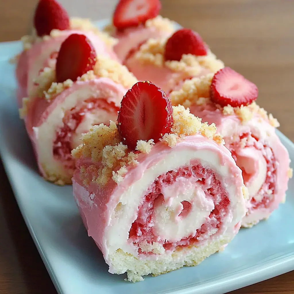 Délicieux roulés Cheesecake Fraise