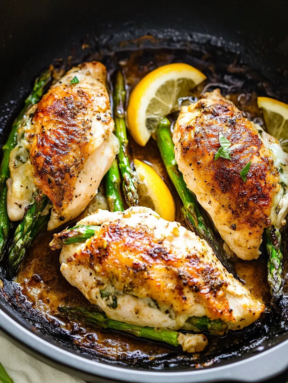 Poulet farci aux asperges maison