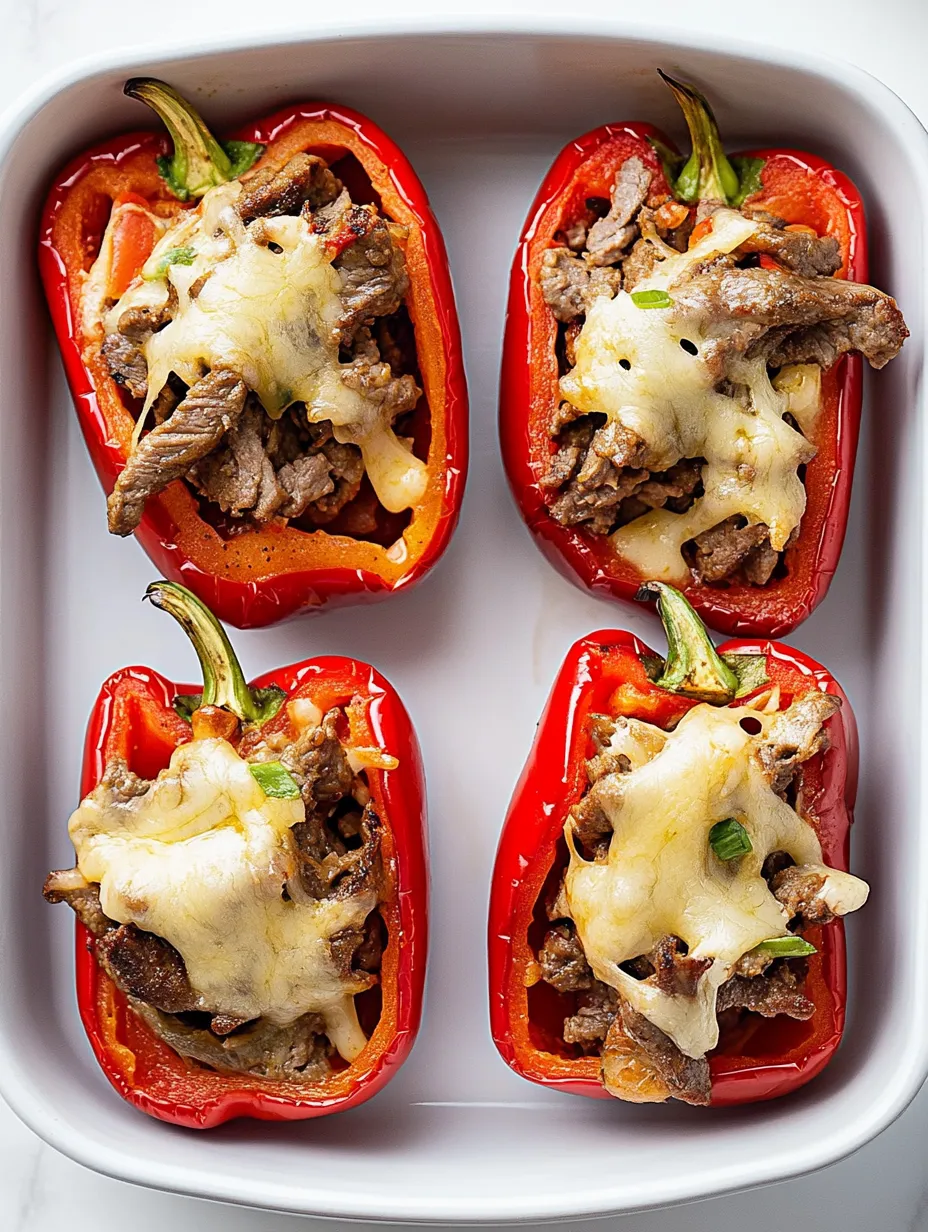 Poivrons farcis façon cheesesteak