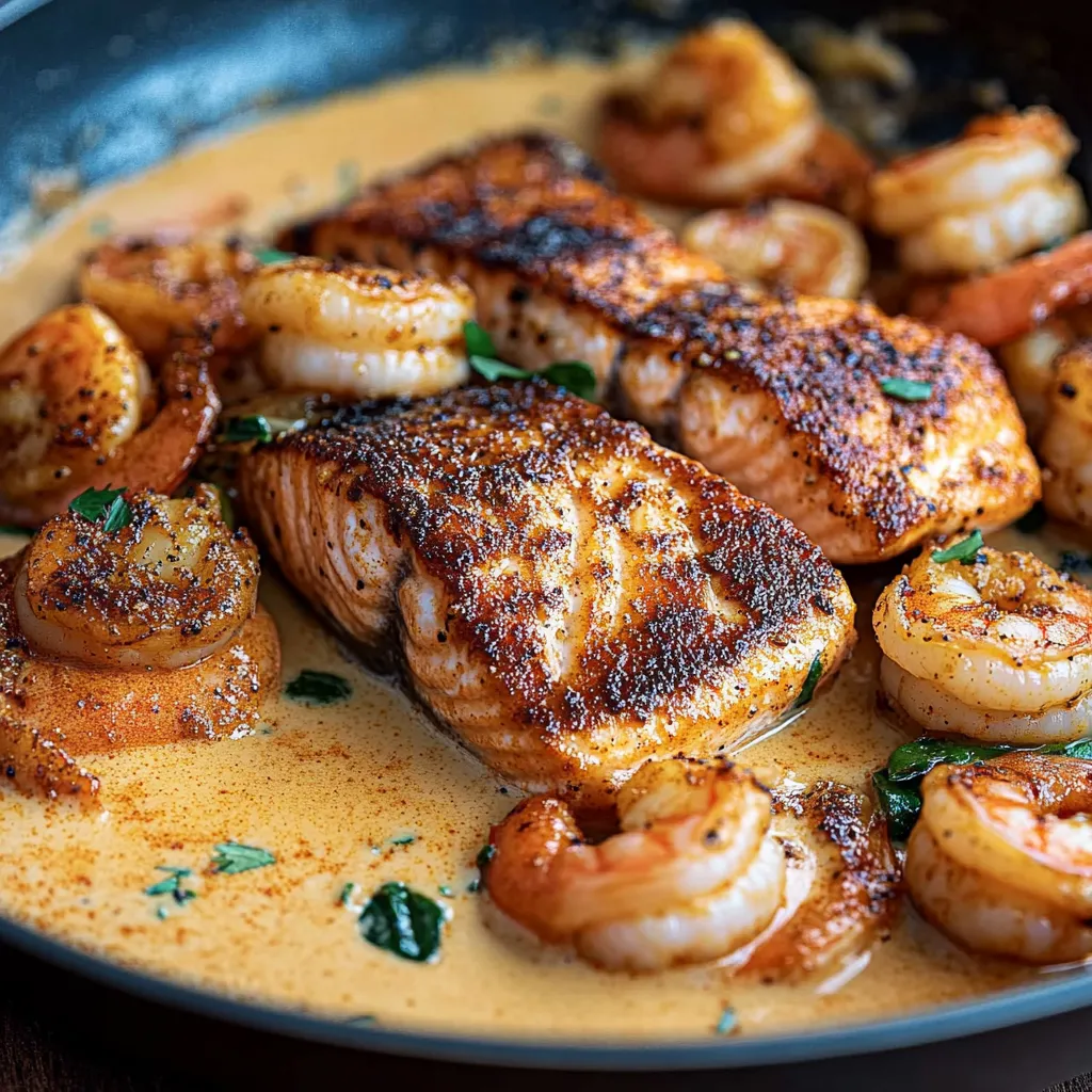 Saumon et Crevettes Cajun