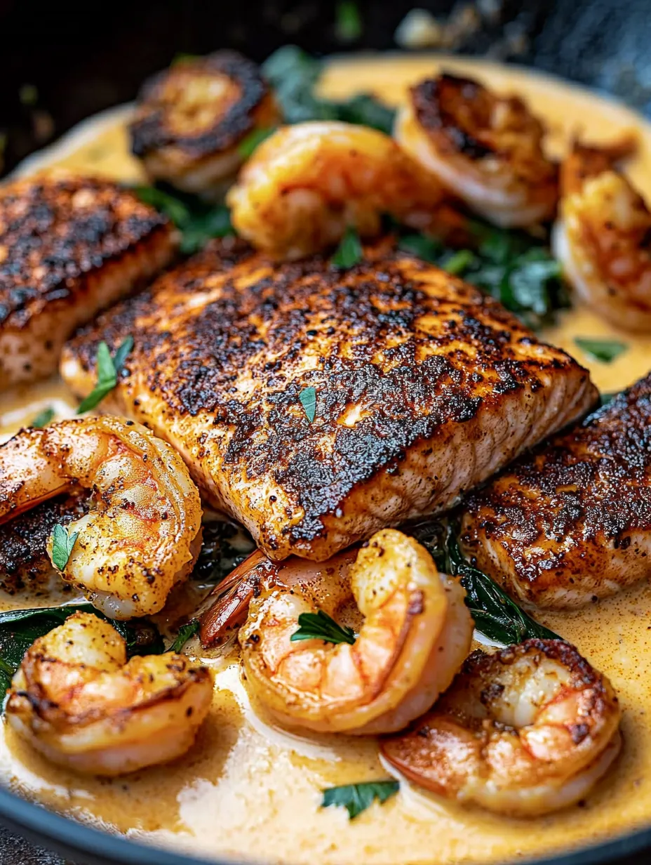 Meilleur saumon et crevettes sauce cajun