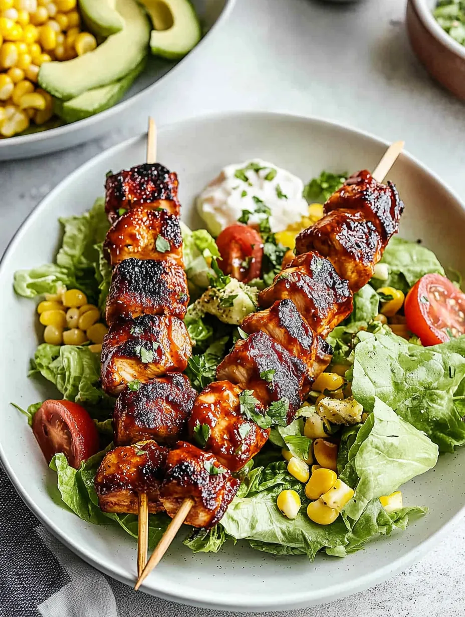 Salade de Brochettes de Poulet BBQ