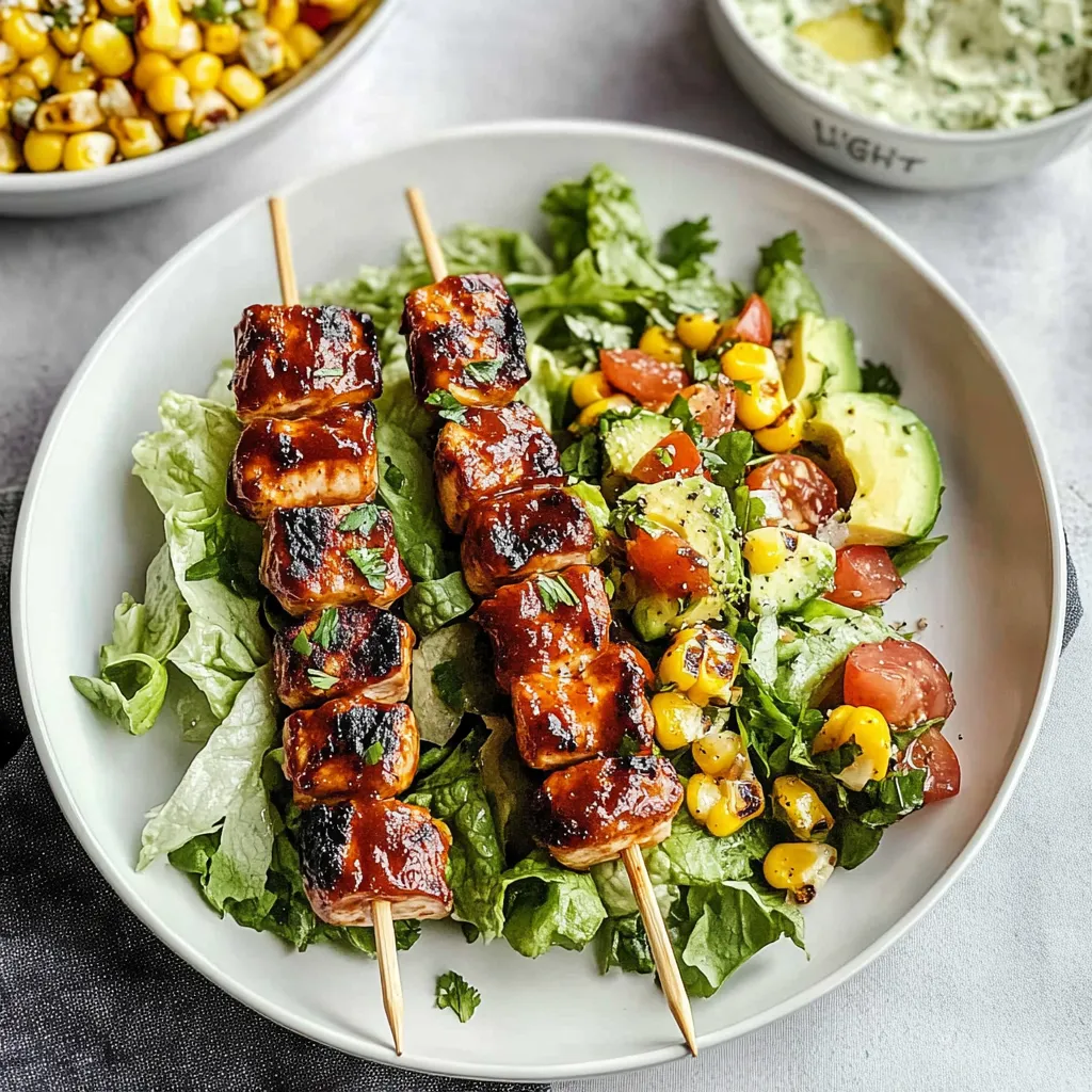 Salade de Brochettes de Poulet BBQ Maison