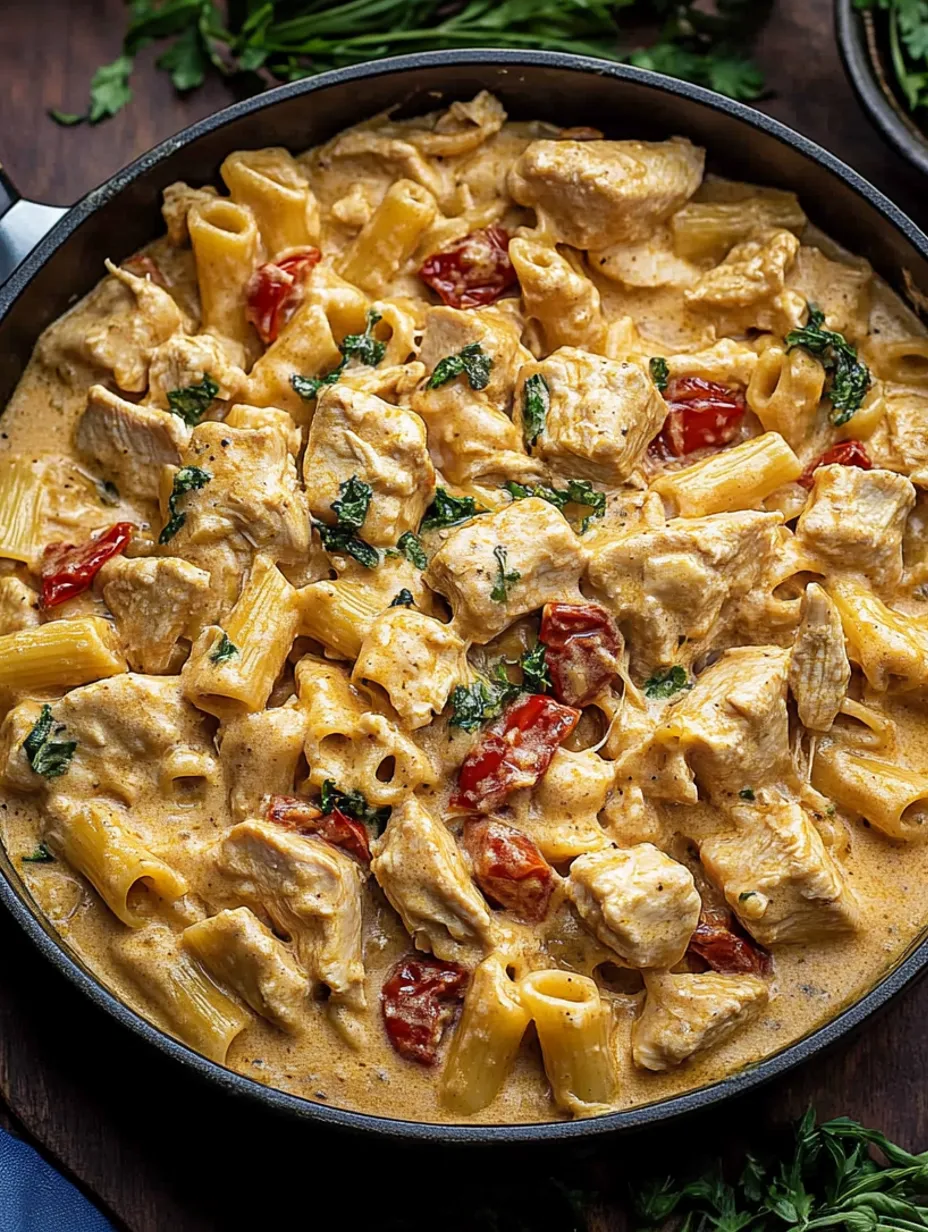 Pâtes au poulet à la toscane