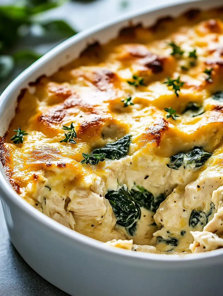 Recette de Casserole Crémeuse au Poulet et Épinards