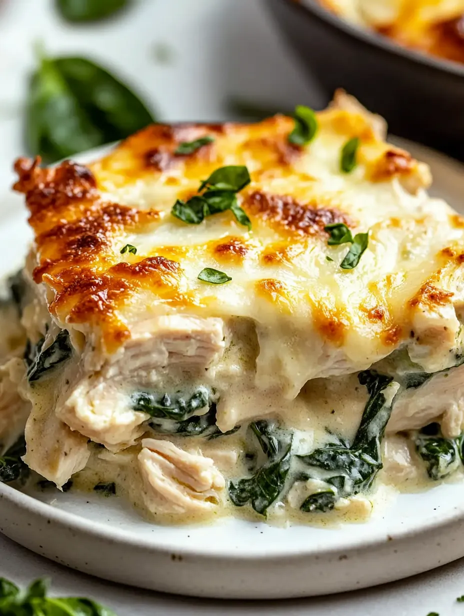 Casserole Crémeuse Maison au Poulet et Épinards