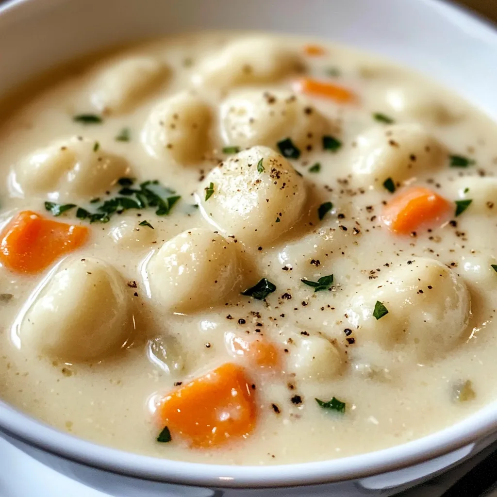 Soupe crémeuse poulet gnocchis