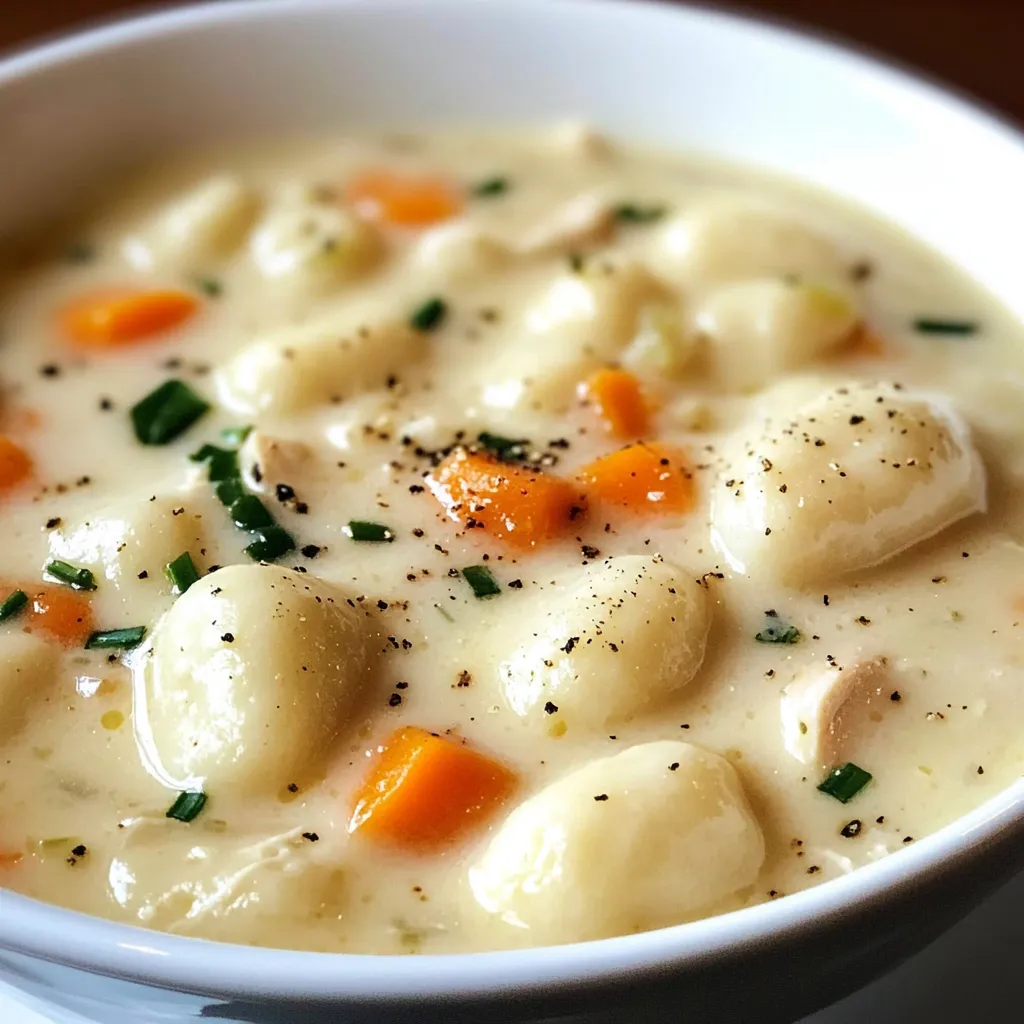 Soupe facile crémeuse poulet gnocchis