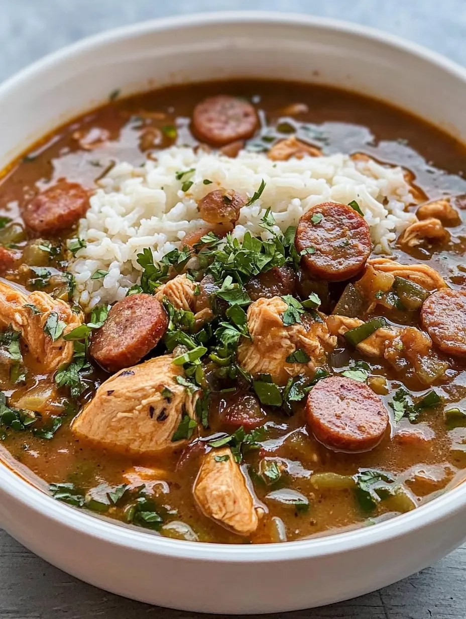 Gumbo au Poulet et à la Saucisse