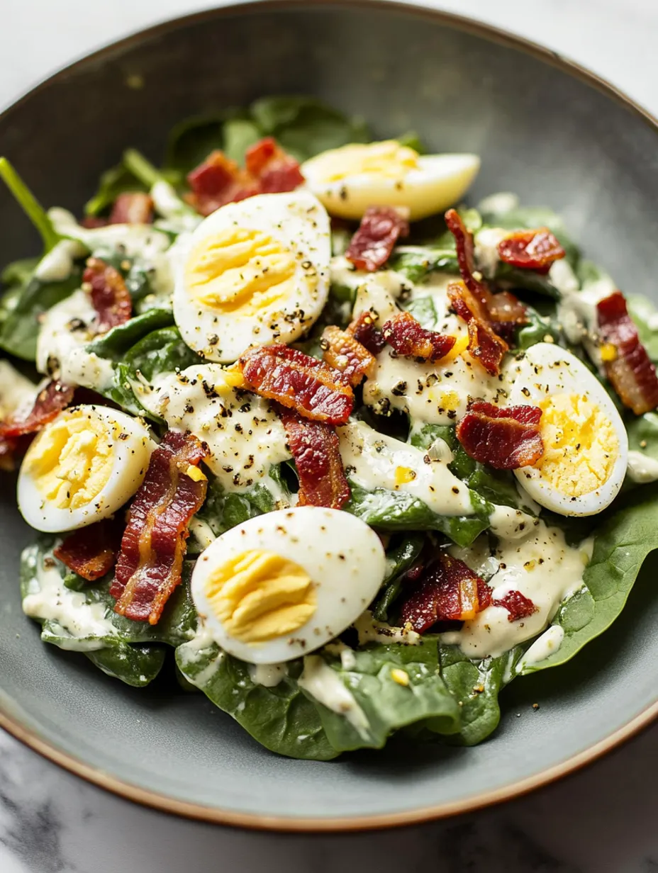 Salade d'Épinards avec Bacon et Œufs