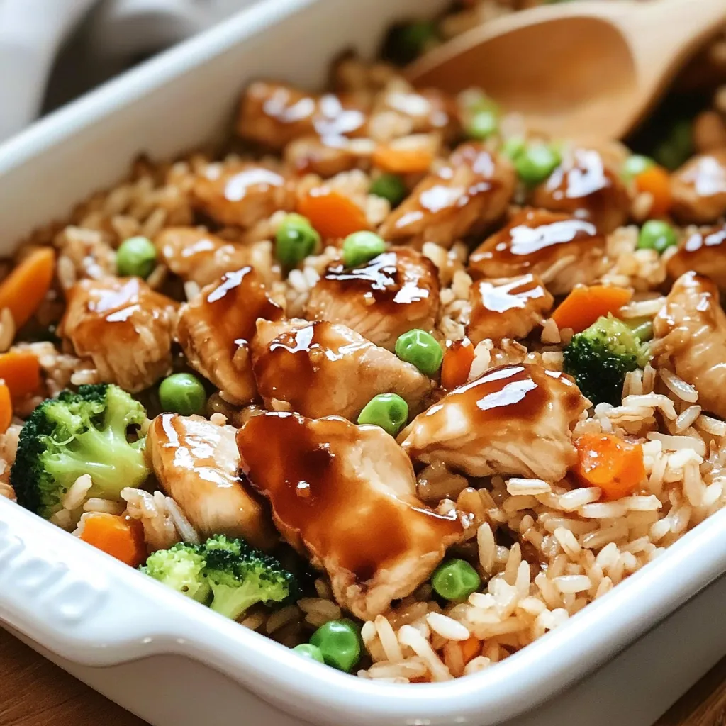 Gratin Riz et Poulet Teriyaki