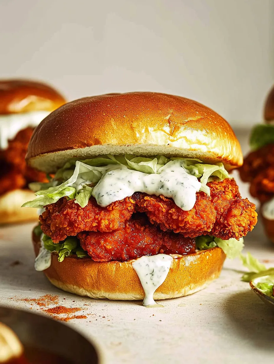 Sandwich au Poulet Style Nashville Cuit au Four
