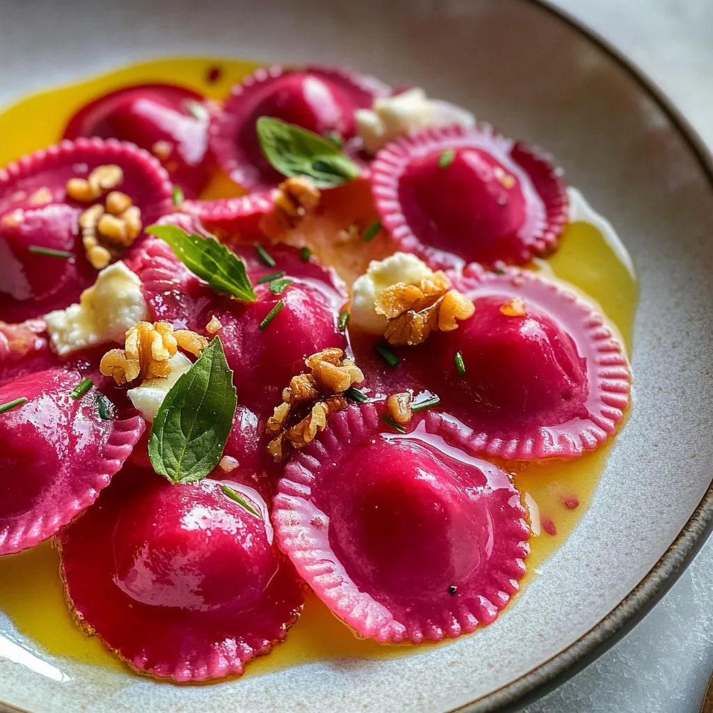 Ravioles roses pour soirée spéciale