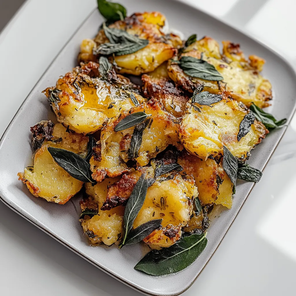 Pommes de Terre Écrasées à la Sauge
