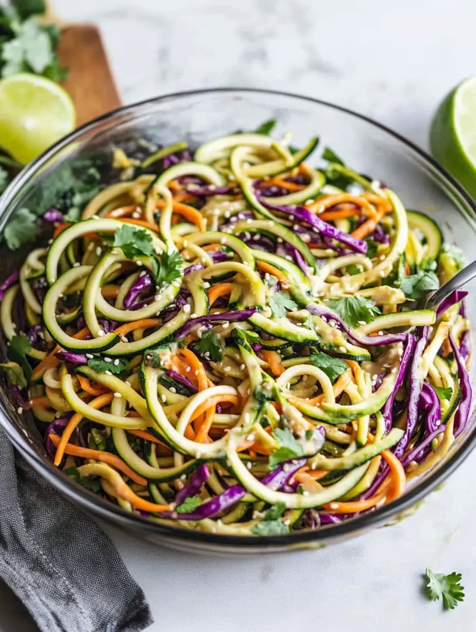 Nouilles de courgette épicées asiatiques faciles