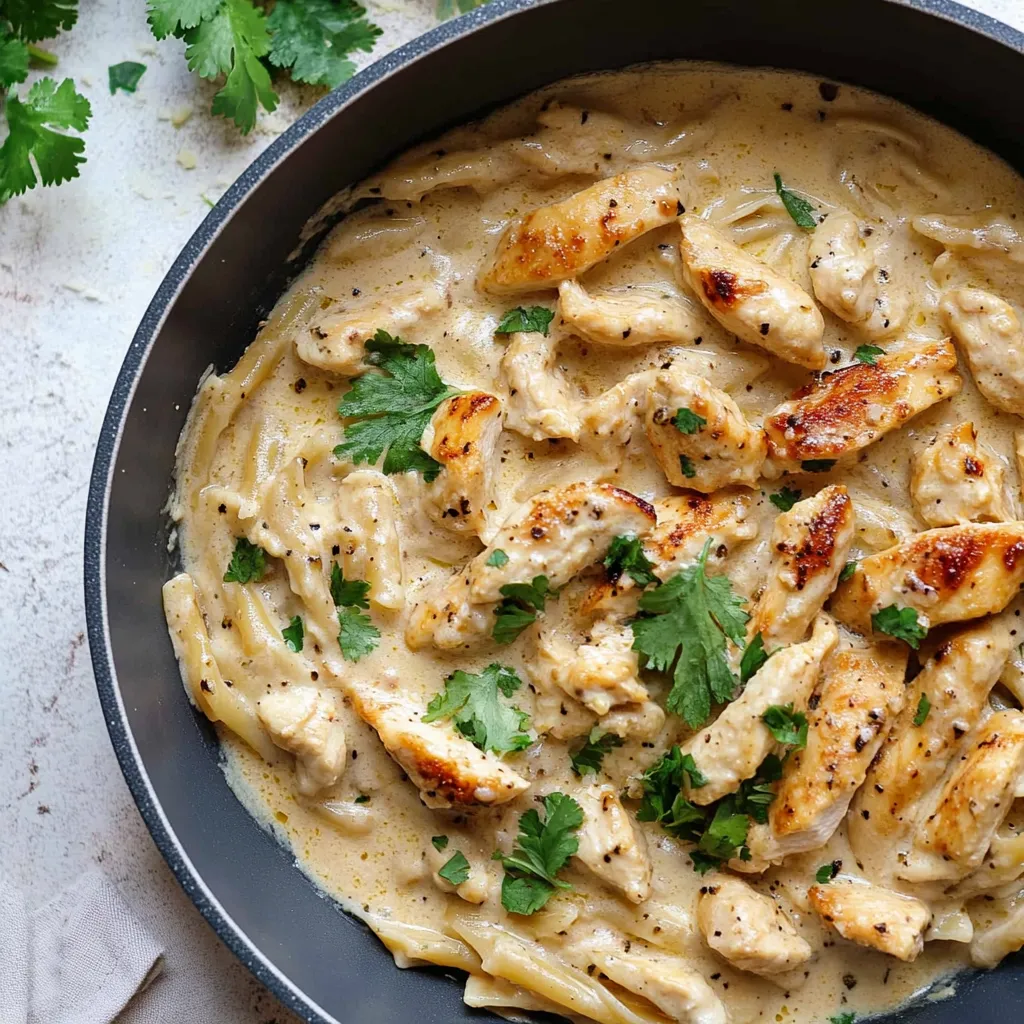 Les Pâtes au Poulet, Ail et Parmesan