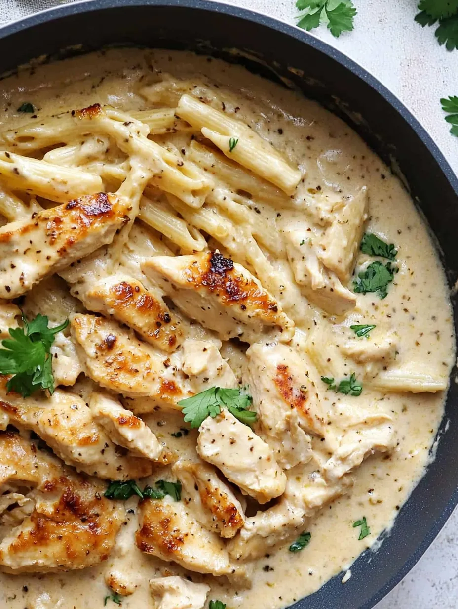 Les Pâtes au Poulet, Ail et Parmesan Facile