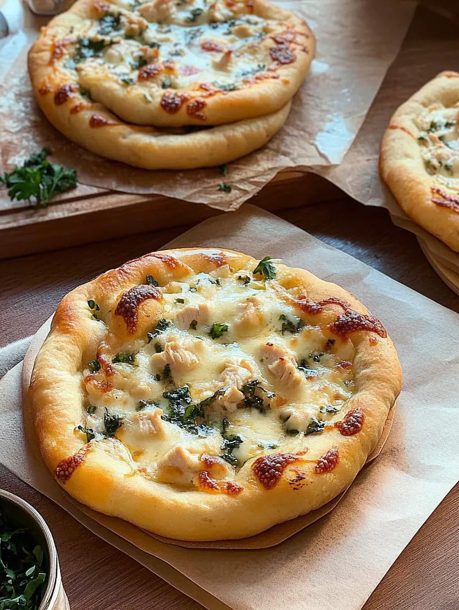 Mini Pizzas Alfredo au Poulet Maison