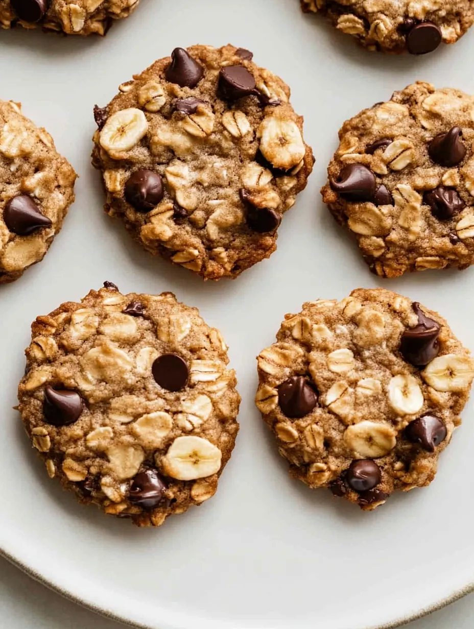 Biscuits maison à la banane, flocons d'avoine et pépites de chocolat